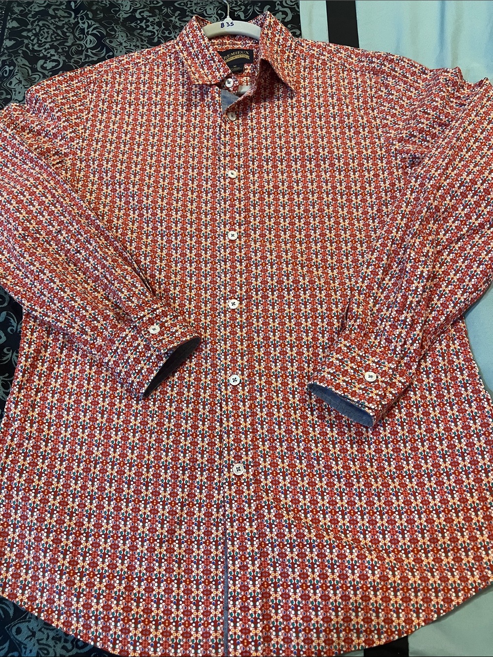 Daniel Cremieux Red Multi-Pattern Long-Sleeve Button-Down Shirt